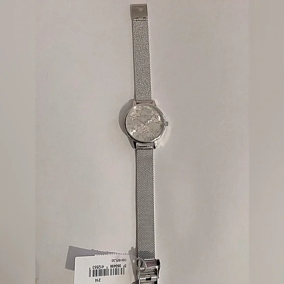 Olivia Burton Midi Parlour Silver Floral Watch - Picture 5 of 12